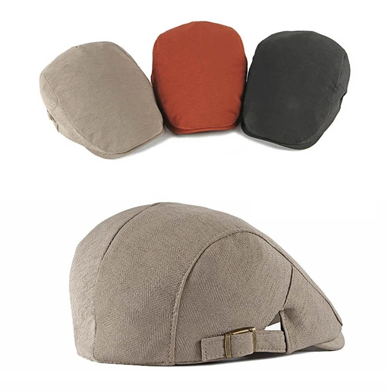 Beret Cap Women Men Adjustable Sunshade Peaked Hat Outdoor Headwear Apparel Accessories British retro light board forward cap