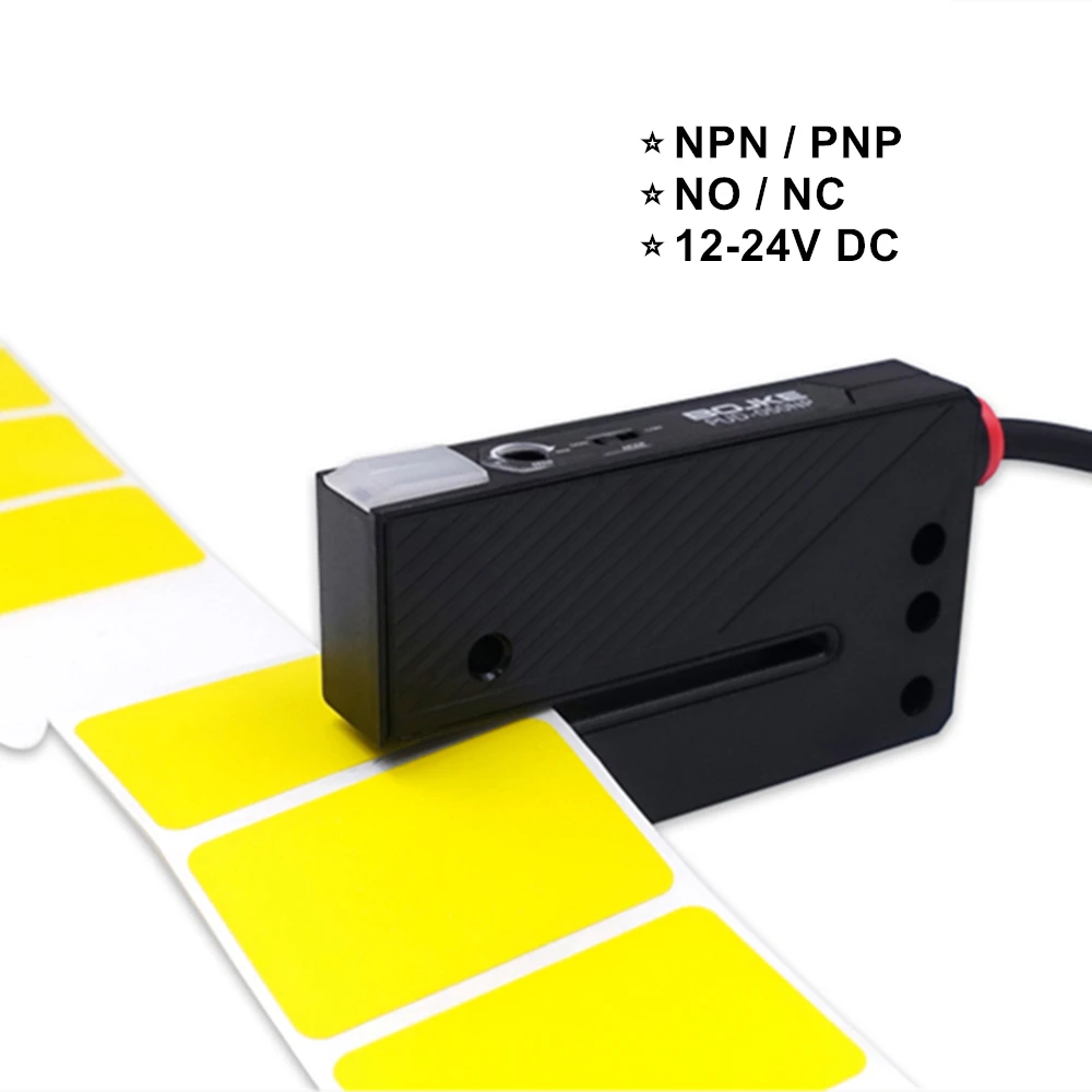 Etiketten-Lichtschrankensensor NPN PNP PUD-050NP NO NC Selbstklebender Etikettenstreifen Mengenzählererkennung Identifizieren Sie den Rückstoßring