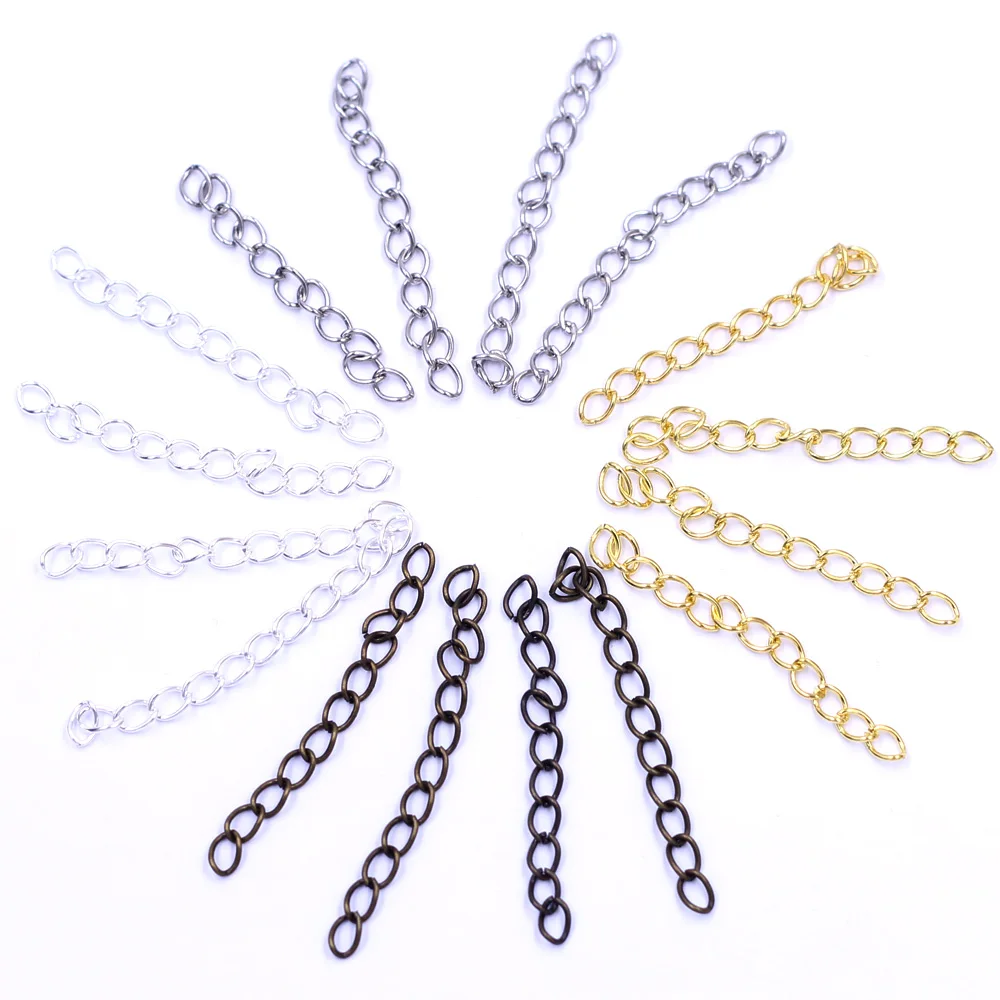 

Extension Bulk Chains Tail Extender Extended Alloy Gold Silver Bronze Color For Bracelet Necklace Jewelry DIY Findings 50mm