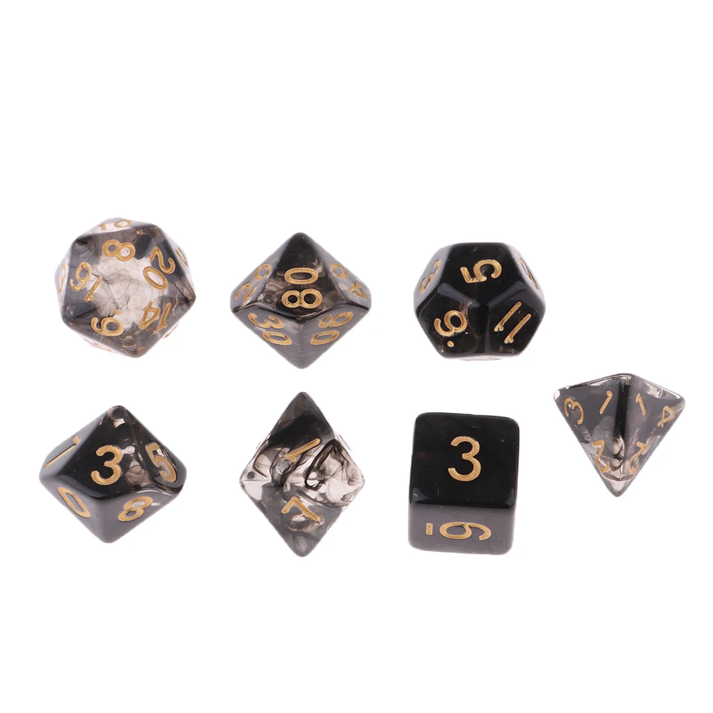 7Pcs Multi-Sided Dice for Dragons and Dungeon Board Game Play Gaming Cube