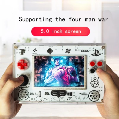 Raspberry pi 5,0 дюймов Пальма Ретро рокер аркадная игровая консоль поддерживает 4 человека к лицу боевой HDMI ТВ качество N64 PS1 GBA NES