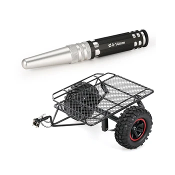 

Hole Opener Expanding Puncher Shell 0-14mm Metal Black & Metal RC Trailer Hopper Frame Simulation for 1/10 Rock Crawler