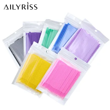 

100/200 PCS Micro Brushes Eyelash Extension Makeup Eye Lash Glue Remover Brushes Disposable Applicators Sticks Makeup Tools