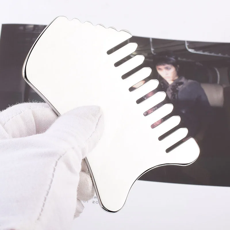 Stainless Steel Gua Sha Comb Gouache Scraper Head Meridian Scrapping