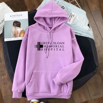

Grey Sloan Memorial Hospital Sweatshirt Women Grey's Anatomy Hoodies Girl Twisted Sisters Grey Sloan Hooded Pullover Clothes