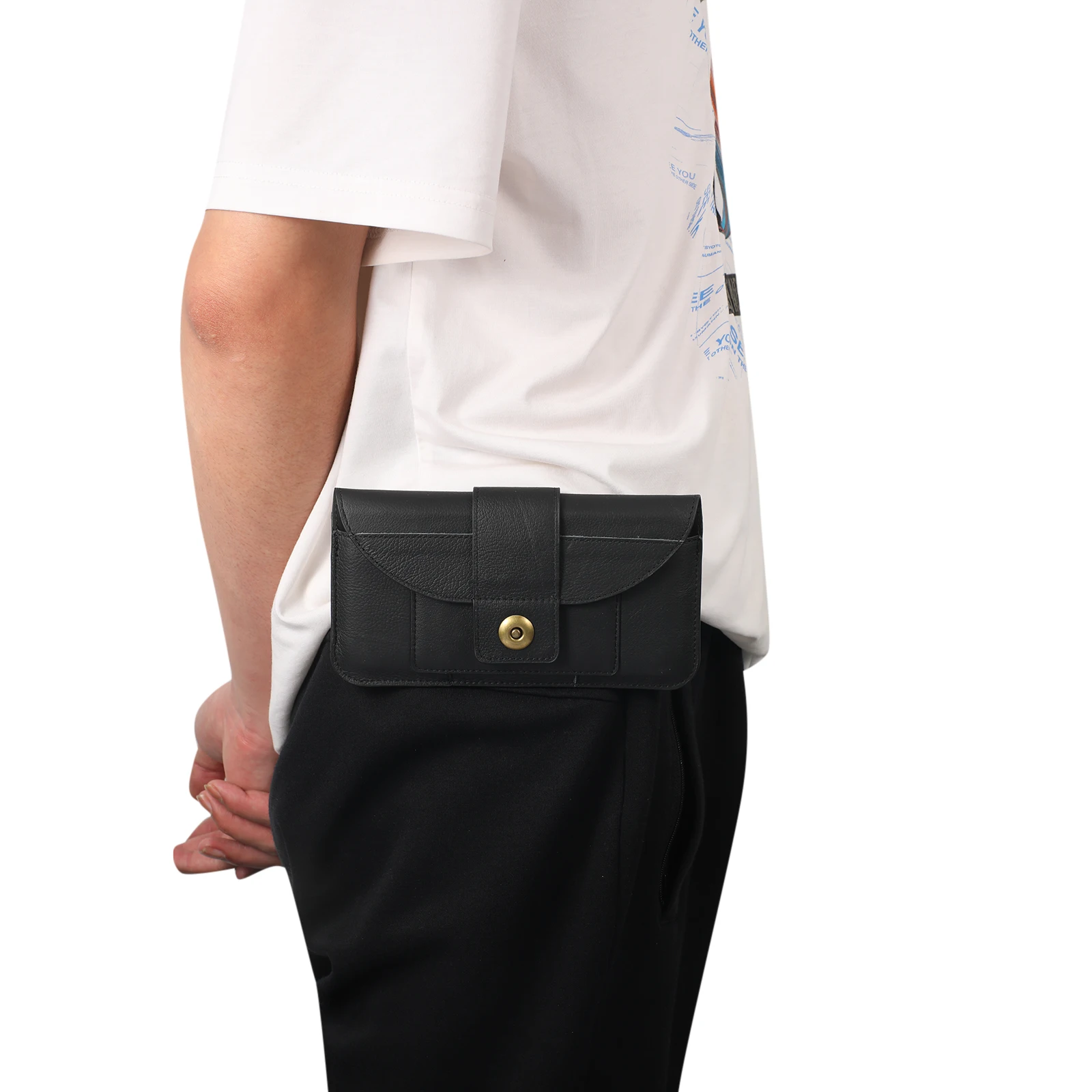 FULAIKATE-First Layer Cowhide Phone Bag for iPhone 13 Pro Max, Case Pouch for iPhone 12, Waist Pocket, Men's Portable Holster