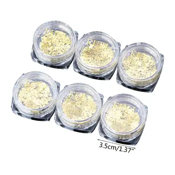

6 Pcs/set Fashion Popular Nail Art Jewelry Making Filling Material DIY Nails Sticker Epoxy Metal Filler