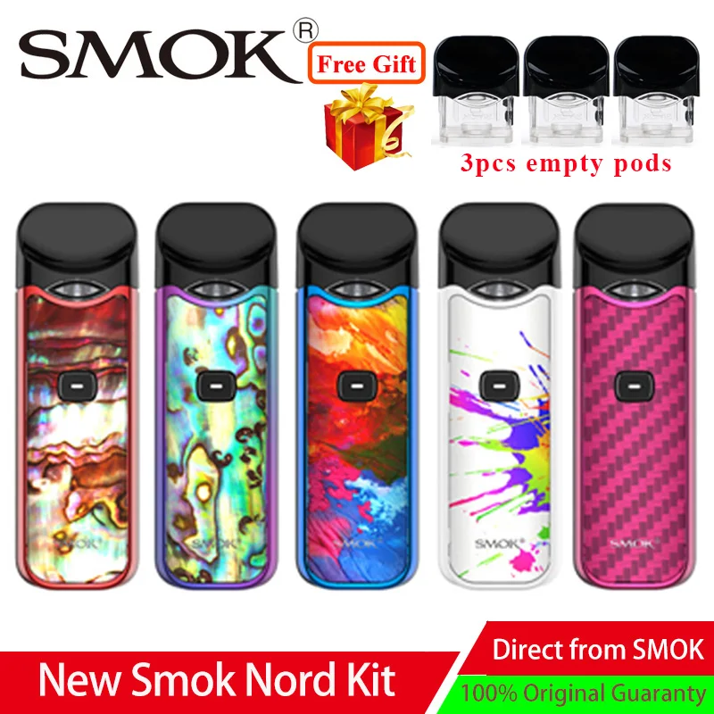Original Electronic Cigarette Pod Kit Smok Nord Pod Starter Kit & 3ML Pods Electronic cigs MTL Vapor Vape Kit vs smok slm/mico