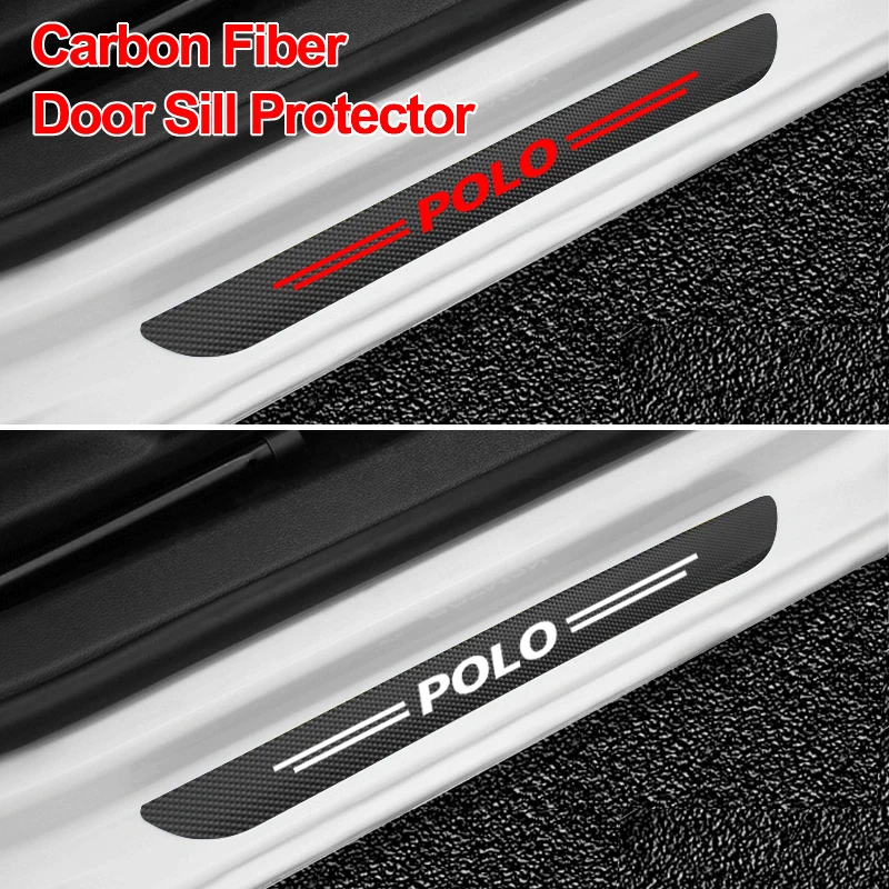 Avisa 2/48002 3D Black Carbon Door sill Protectors Compatible with Volkswagen Touareg III 2018-2-pieces-Performance CR7 
