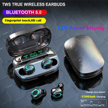 

S11 LED Power Display Bluetooth 5.0 Headset TWS True Wireless Earphones Twins Earbuds 5D Stereo Headphones Touch Control