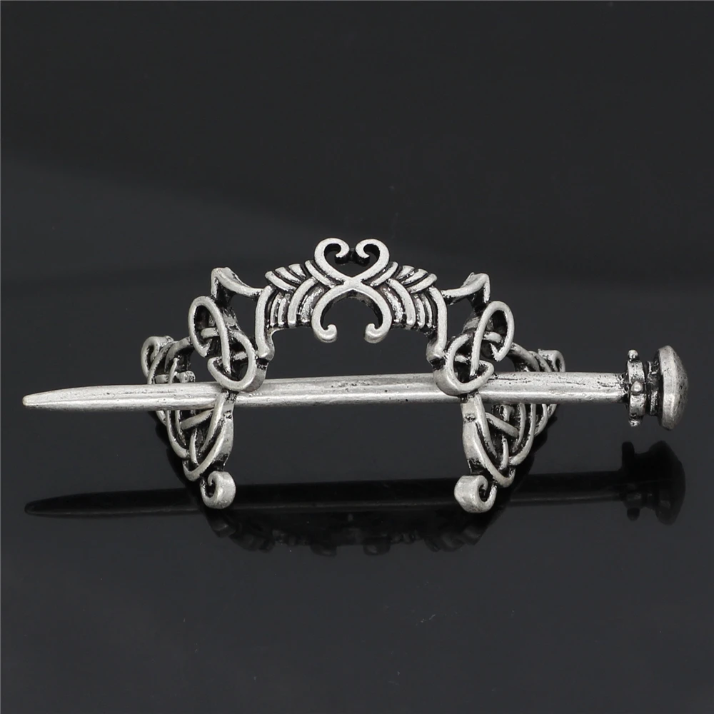 Viking Hairpin Celtics Knots Crown Retro Metal Hair Stick Norse Rune Medieval Crown Slide Hair Clip Set Women Jewelry Accessorie