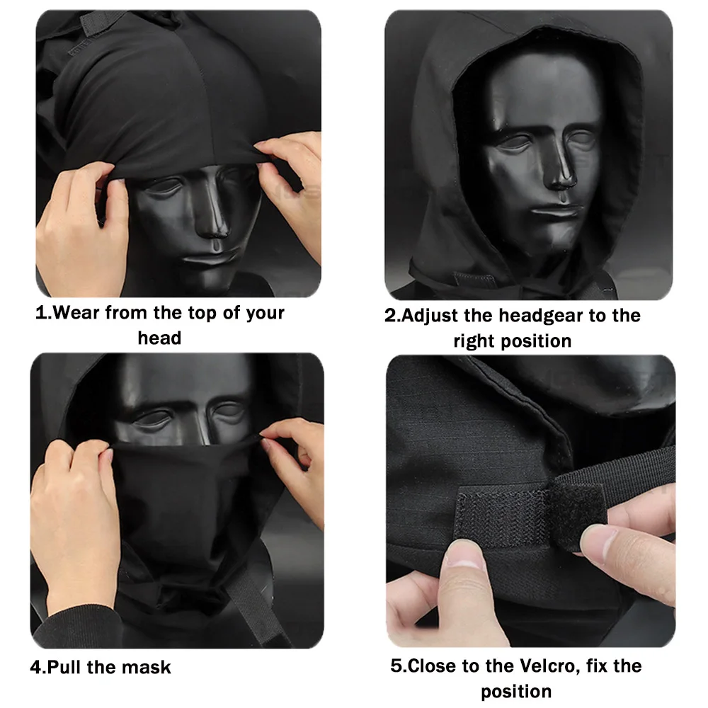 Tactical Airsoft Paintball Hunting Shooting Protection Mask Headgear Soft Breathable Stretch Cloth for  Accessories Set