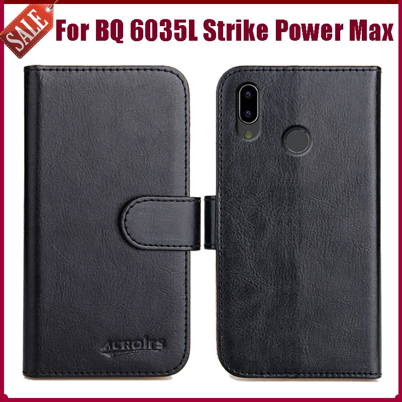 

Hot! BQ 6035L Strike Power Max Case 6" 6 Colors Flip Soft Leather Phone Wallet Cover Stand Function Case Credit Card Slots