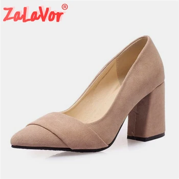 

ZALAVOR Plus Size 32-46 Ladies Pumps Pointed Toe Party Wedding Spring Shallow High Heel Shoes Woman Work Female Pumps Footwear