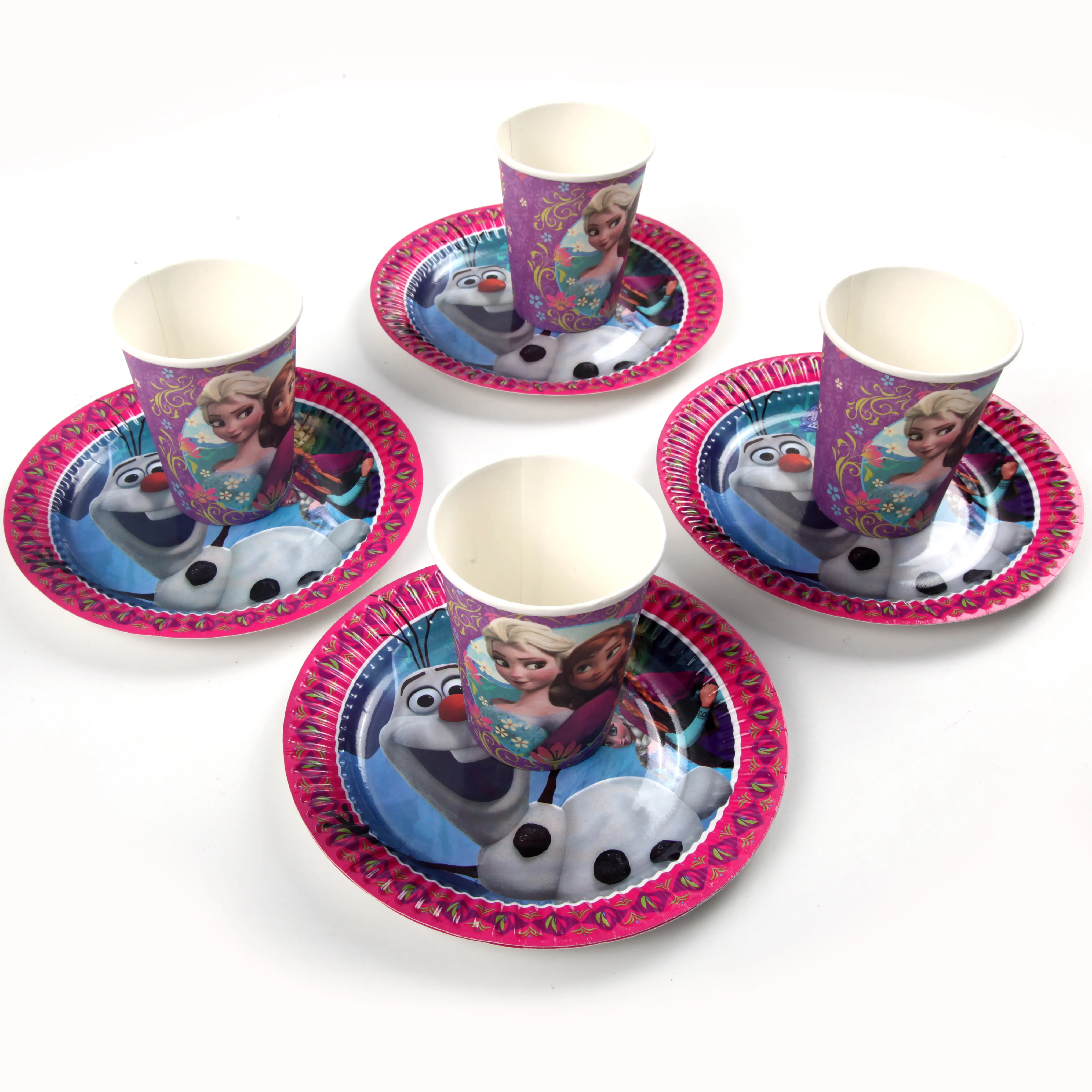 61pcs Snow Anna Theme Party Supplie Disposable tableware girl Birthday party girl Anna Elsa anniversaire birthday plates party