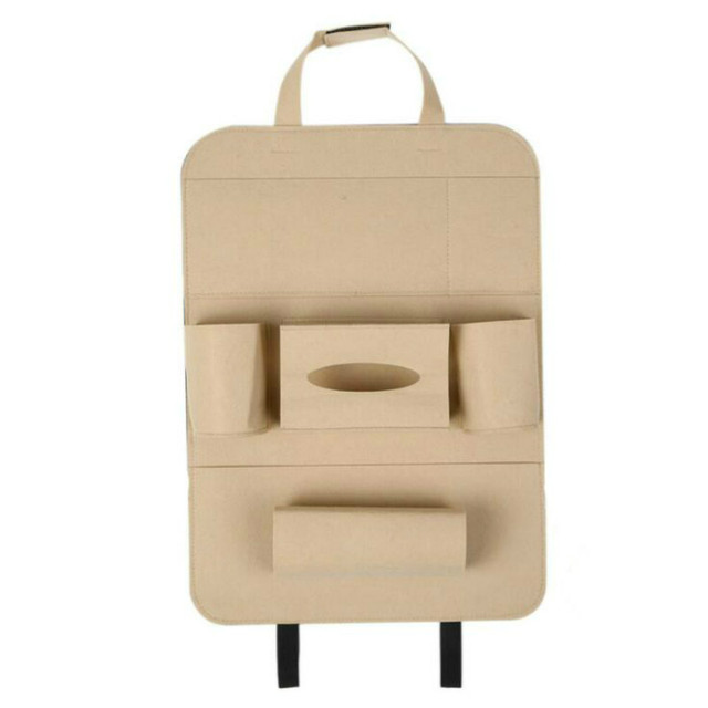 Multi-Pocket Car Seat Back Organizer Storage Bag Pad Cups Storage Phone Holder Felt Fabric Protector for Kids Children