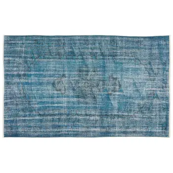

Handmade Turquoise Vintage Overdyed Turkish Area Rug 152x255 Cm-4'12''X8'4''