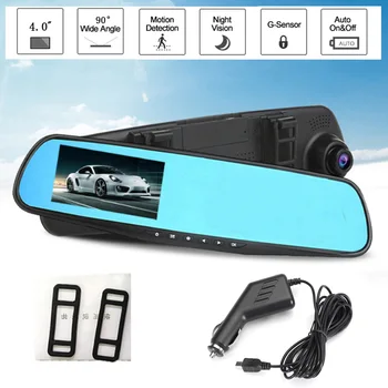 

Audew 4.0 Inch 720P Car Rear View Mirror Dash DVR Video Recorder Lens Camera Monitor Night Vision 140 Wide-angle Driving Recoder