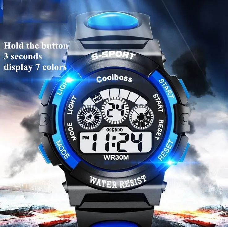 Vendedor Caliente Reloj impermeable de por vida muchacho de los niños Led Digital Reloj de chico de la alarma reloj de pulsera deportivo Детские Цифровые Часы С Дисплеем D3 Ma5kLb8Q1