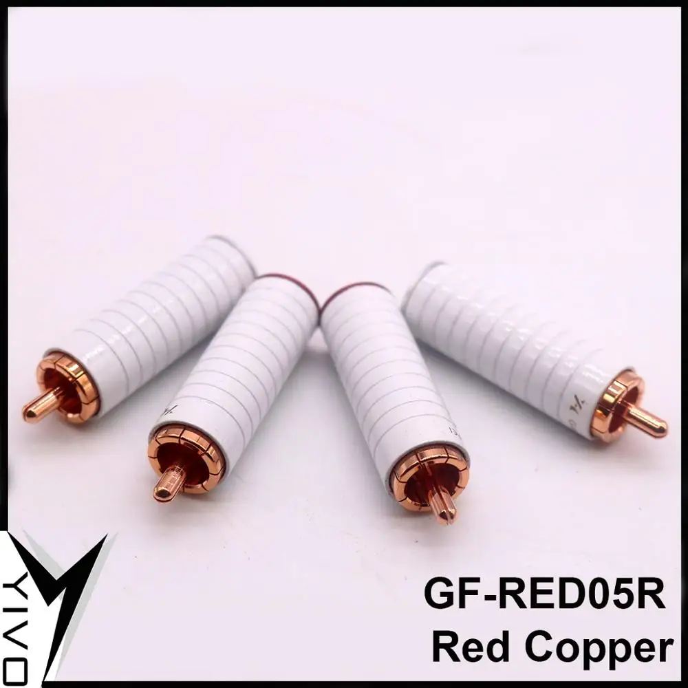 XSSH audio GF-RED05R White Shell HIFI DIY red pure copper Audio Video RCA Plug Connector Jack