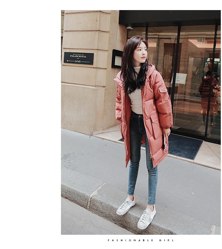 Long Sleeve Mid-length Pocket Zipper Cotton-padded Clothes/Cotton Coat Winter Casual Fashion Qyzfsy1011