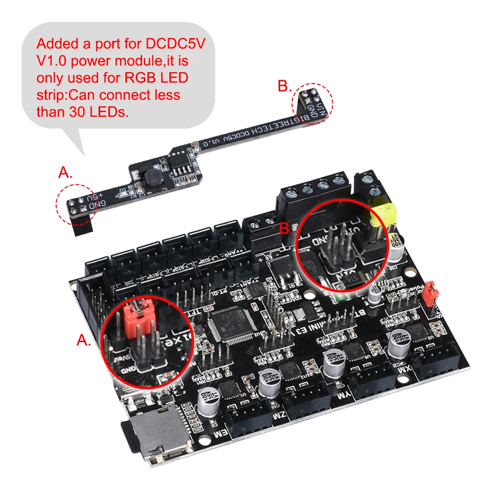 Модуль питания BIGTREETECH DCDC5V V1.0 с поддержкой материнской платы SKR MINi E3 5 в RGB