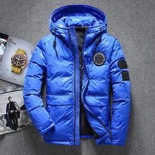 

FOR Dropshipping Winter Parkas Coat Men's White Duck Down Jacket Male Windbreaker Waterproof Hooded Thicken Warm Jackets