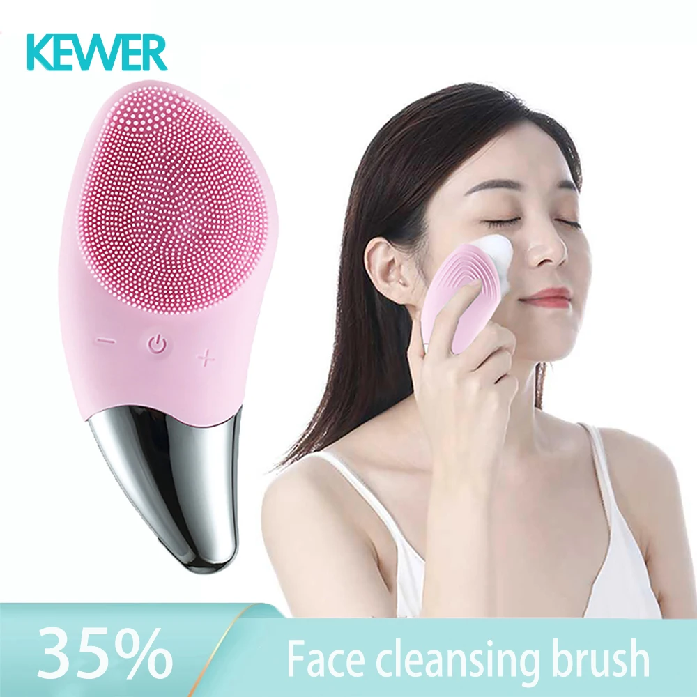 

Electric Face Cleansing Brush Skin Care Tools Silicone Ultrasonic Skin Scrubber Face Cleansing Brush Multifunction Waterproof