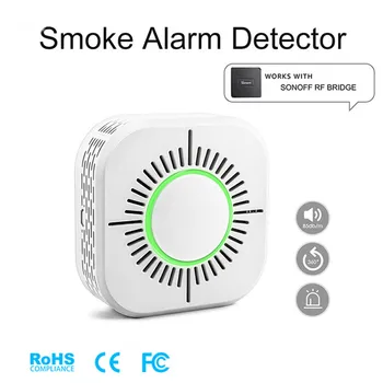 

RF433 Smoke Detector,Wireless Smoke Fire Alarm Sensor,Security Protection Alarm for Home Automation,Work with RF Bridge