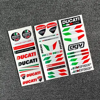 

3M Material Highly Reflective Helmet Motorcross Motorbike Decals Italian Flag Stickers For Ducati Logo
