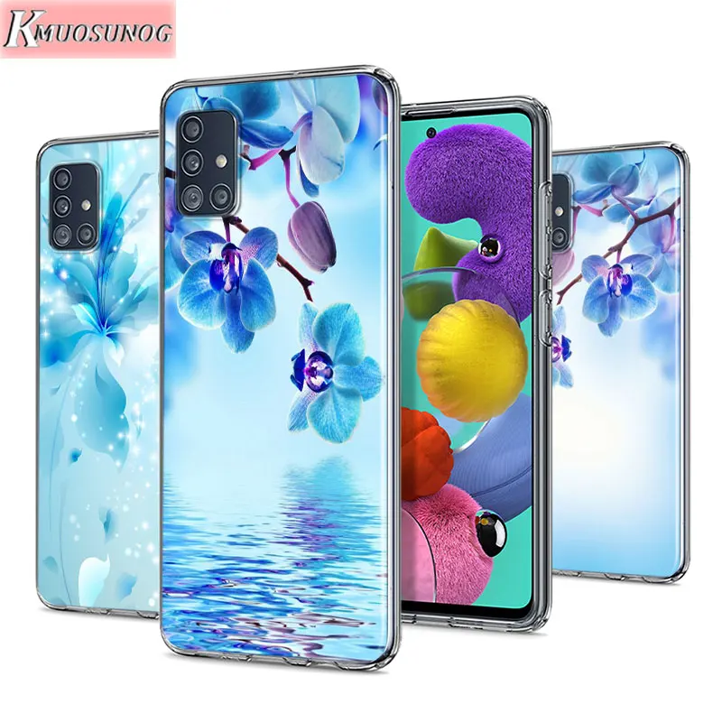 

Blue Rose Lotus Flower for Samsung Galaxy Note 10 Lite S20Ultra S20 Plus A01 A11 A21 A51 A71 A81 A91 TPU Phone Case