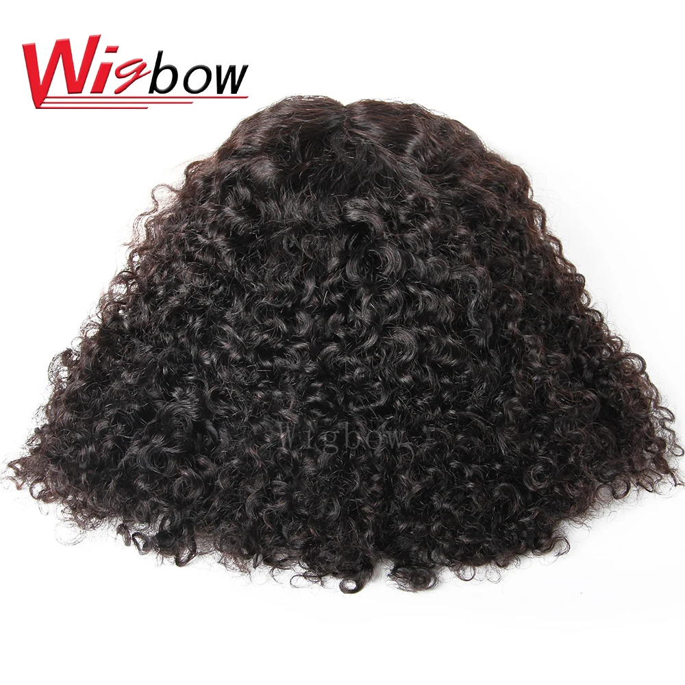 Wigbow OneCut волосы Джерри Кудрявые 13*6 человеческие волосы парики с волосами младенца перуанские прямые волосы короткие кудрявые боб парики 8-14 дюймов