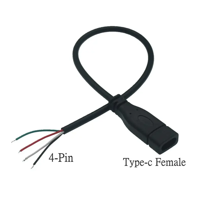 25cm USB 2.0 Type-C Usb-c Power Supply Extension Wire Cable Charger Connector Male Female Plug 2-pin 4-pin Data Line