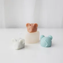 

3D Cute Mouse Shape Silicone Candle Mold DIY Aromatherapy Plaster Molds Fondant Cake Baking Mould Handmade Soap Decoration