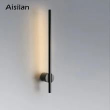 Aisilan led creativo lampada da parete minimalista a striscia lunga camera da letto moderna applique da parete soggiorno sfondo lampade da comodino con interruttore