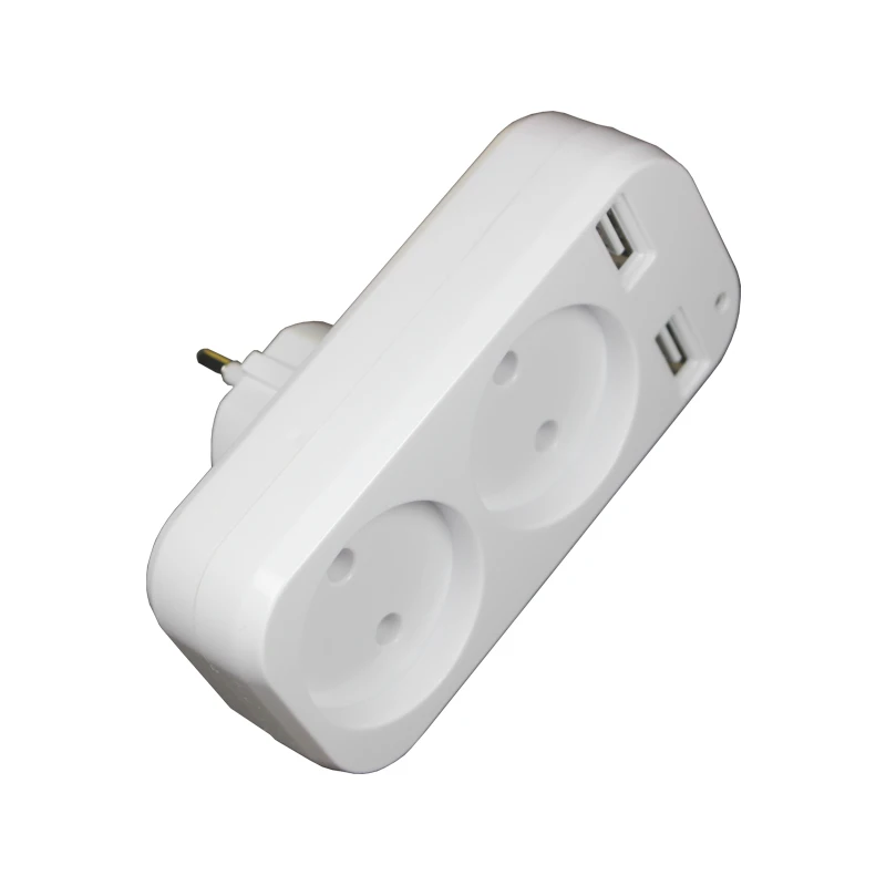 Usb-адаптер с 2 розетками и двумя usb-портами новый дизайн Европейский удлинитель USB 5