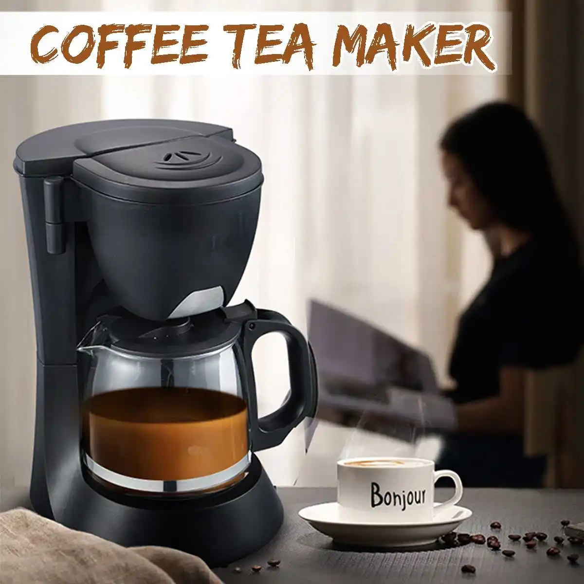 

600W 220V Automatic Coffee Tea Maker 600ML Electrical Tea Machine Teapot Household Office American Style Drip Tea/Coffee Maker