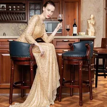 Современный декор, стул из воловьей кожи, высокий стул, барный стул из цельного дерева, барный стул, домашний кожаный стул, скамейка, коммерческий высокий стул