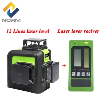 

12 Lines Green light laser level meter Self-Leveling 8/5 lines Laser Level Green beam Laser Level Meter and Laser lever receiver