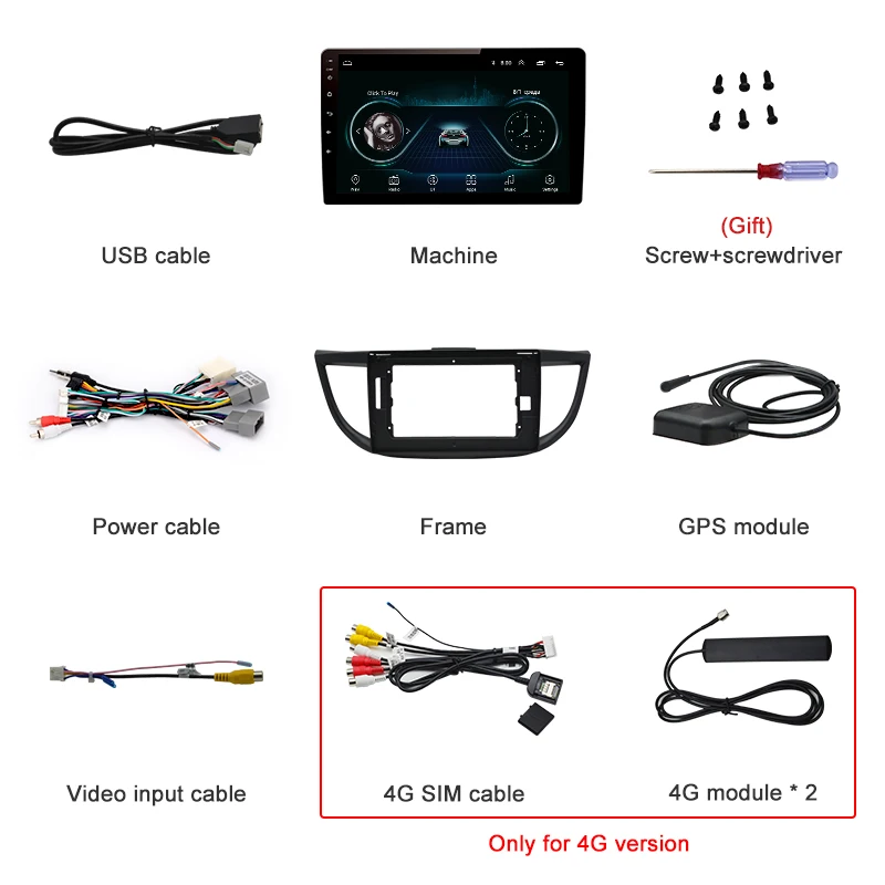 Clearance Junsun V1 2G+32G Android 9.0 4G Car Radio Multimedia Audio Player Navigation GPS 2 Din For Honda CRV 2012 2013 2014 2015 2016 5