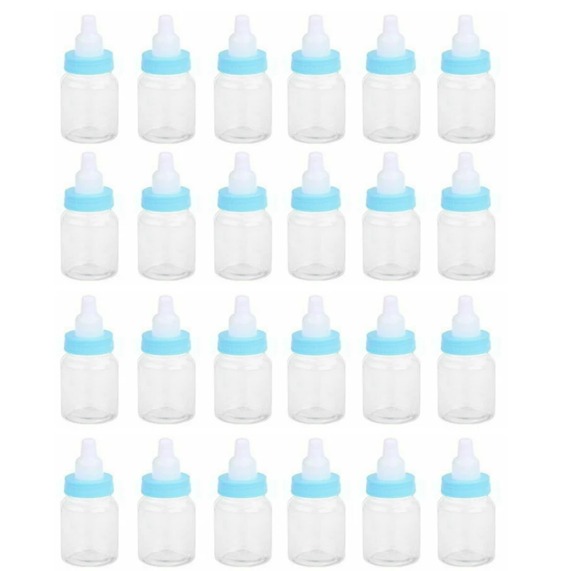 24 шт./лот в форме соски бутылки Baby Shower конфеты сладкая коробка бутылка для дня рождения стаканчики для вечеринки, подарков розовый/синий - Цвет: Blue