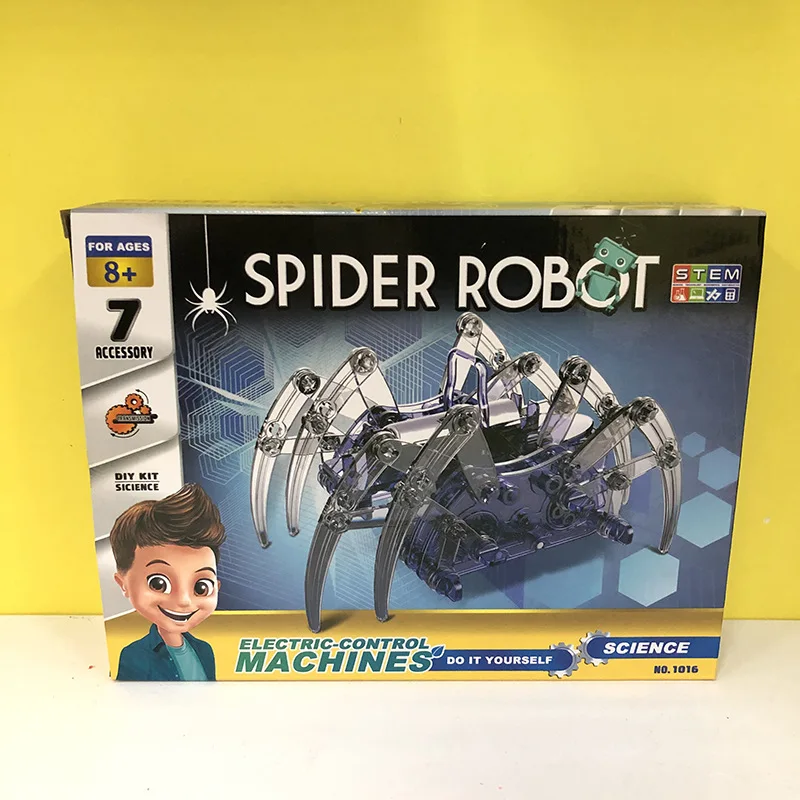 Подросток студентов 8-летний DIY Сборные игрушки науки серии Электрический робот паук экспериментальные физики развивающие