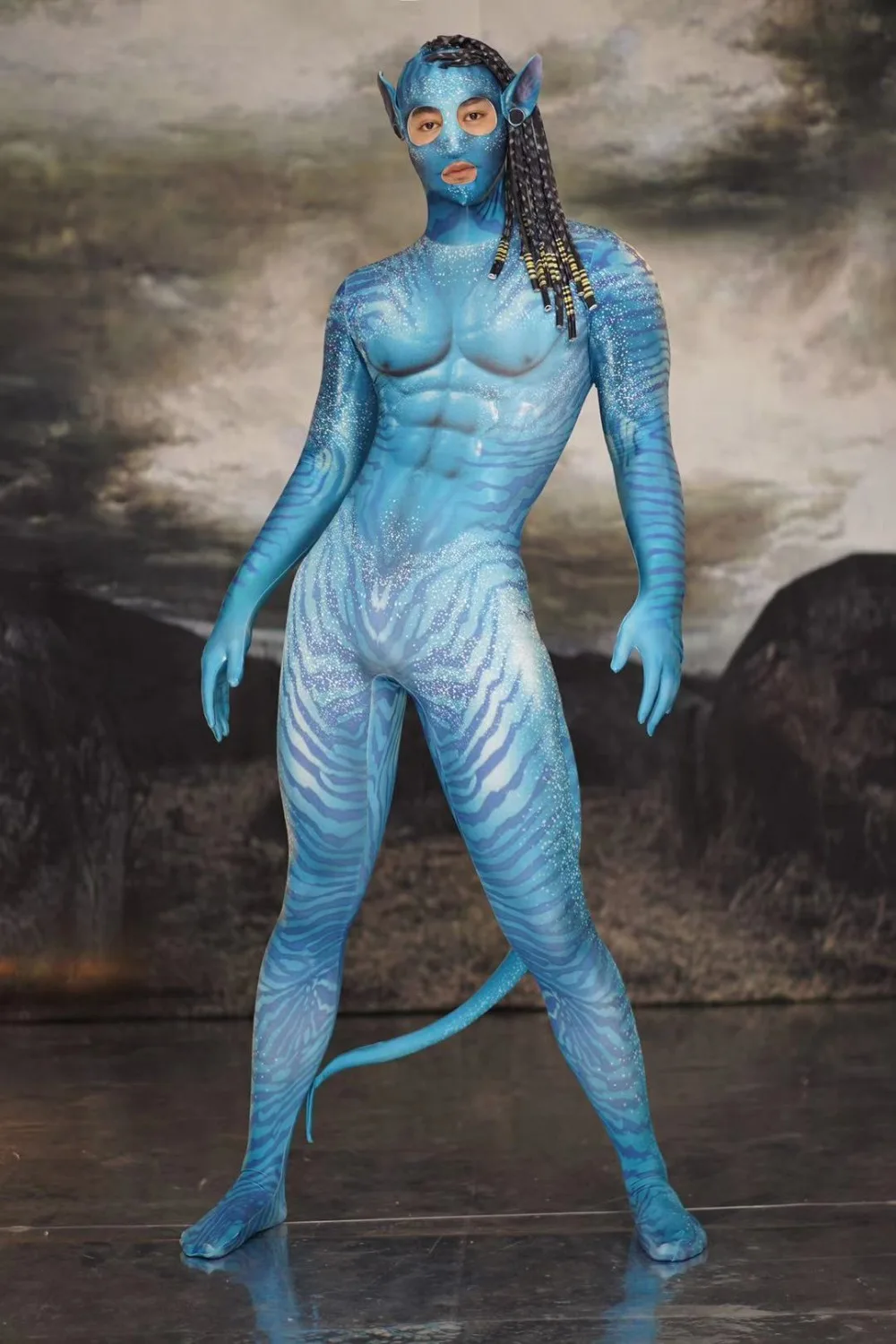 LOBUDEK Printing Blue Jumpsuit Male Female Cosplay Costumes Halloween Party Role Performance Stage Costume Bar Show Dance Tights -Zentai shop online Hf89ca9f7e6614f62b28119c073a8ad8bv.jpg