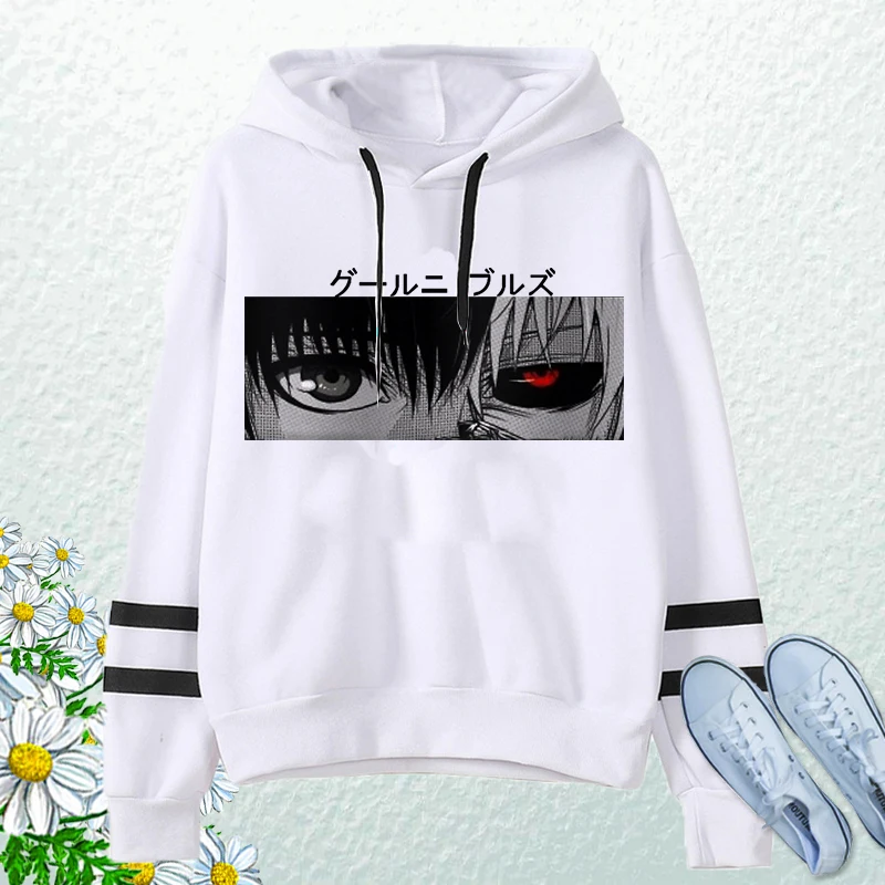 Tokyo Ghoul Anime Kaneki Ken Cool Eyes Hoodie Women Casual Pullover
