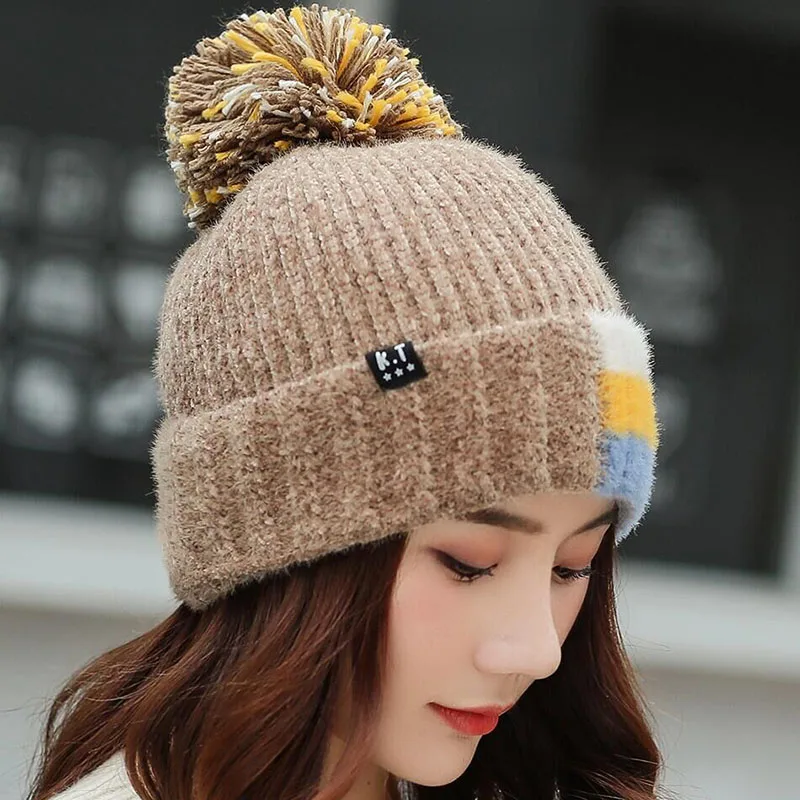 SUOGRY модная зимняя шапка Skullies Beanies зимняя теплая шапка с помпоном женская вязаная шапка s женская уличная теплая шапка для отдыха
