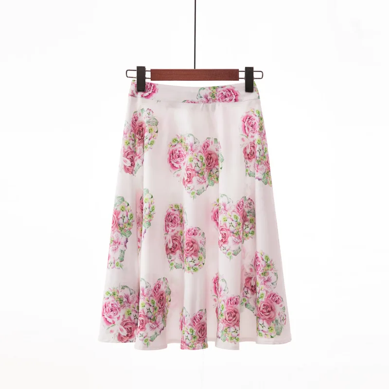 Женские плиссированные юбки в китайском стиле с цифровой печатью для офиса, повседневные Элегантные винтажные юбки с цветочным принтом