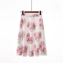 Женские плиссированные юбки в китайском стиле с цифровой печатью для офиса, повседневные Элегантные винтажные юбки с цветочным принтом