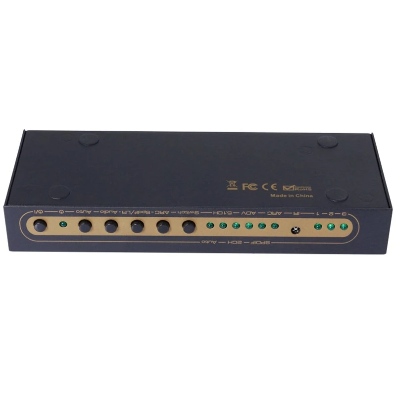 

Unnlink HDMI Switch 3X1 UHD 4K@30Hz 3 in 1 Out Audio Extractor HIFI 5.1 SPDIF Toslink Optical 2RCA ARC for TV Stick EU Plug