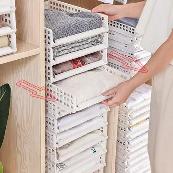 

Detachable Storage Racks Shirt Stackable Lazy People Board Rack Drawer Clothes Storage Basket