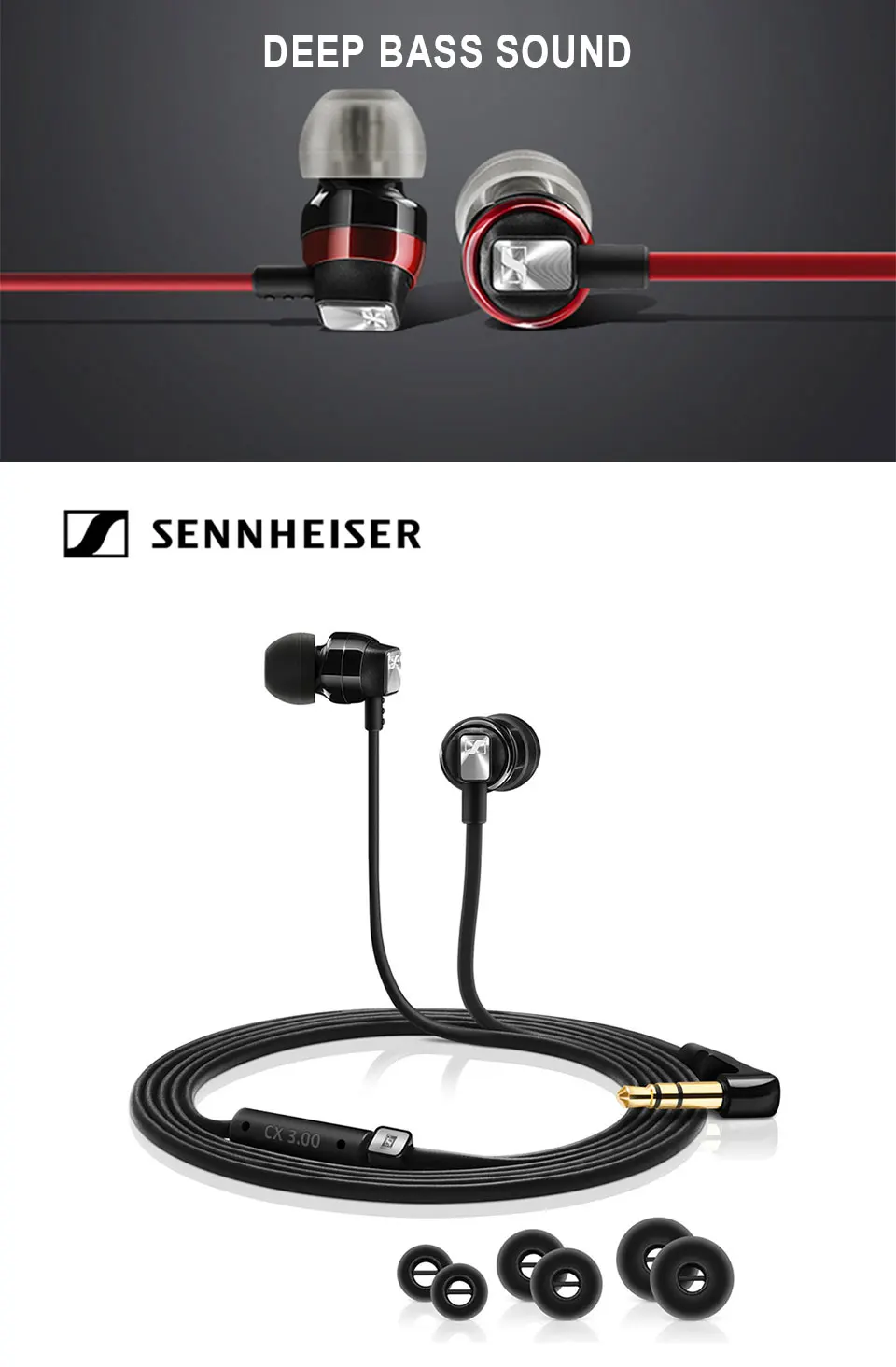 Sennheiser CX3.00 Deep Bass Earphones 3.5mm Stereo Dynamic Headset Sport  Earbuds HD Resolution Headphone for iPhone Androd|Earphones| - AliExpress